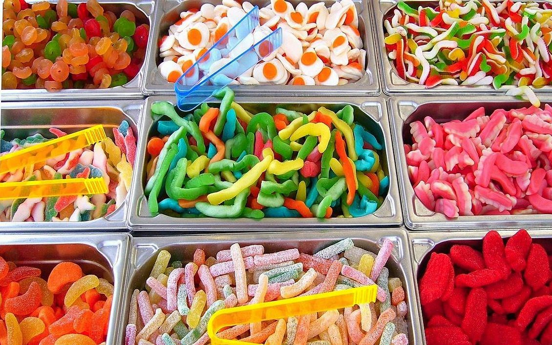Our premium sweets displayed on a sunny corner